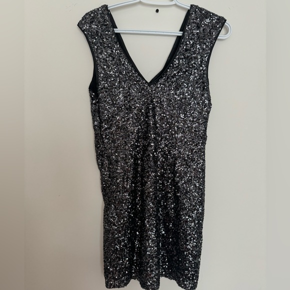 Black/Silver Sequin Party Dress - Picture 1 of 5